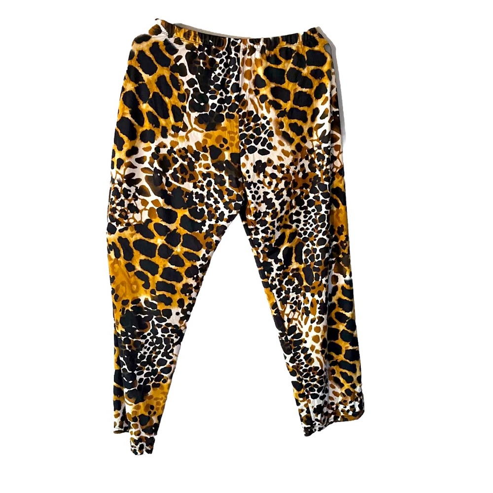 L-Women's Lounge Wear Pants Wide Leg Soft Stretch Leopard Print